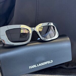 New Karl Lagerfeld Silver Frame Sunglasses